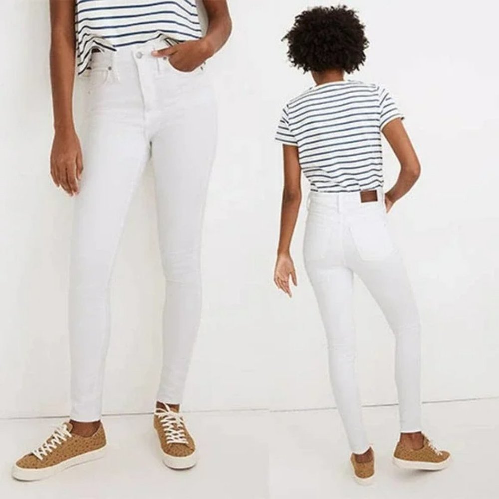Madewell 10" High-Rise Skinny Jeans Stretch Women's Pure White Size: 27 NWT